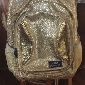Gold sparkly cheer bookbag never used